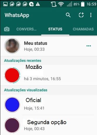 Baixar fotos e vídeos do Status Whatsapp anonimamente